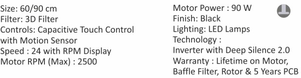 Original catalogue specifications for Elica I SMART SPOT H6 EDS LTW NERO. Use the full-size link to enlarge, or contact the household team for an accessible specification sheet.