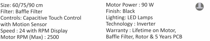 Original catalogue specifications for Elica I SMART SPOT H6 BF LTW NERO. Use the full-size link to enlarge, or contact the household team for an accessible specification sheet.