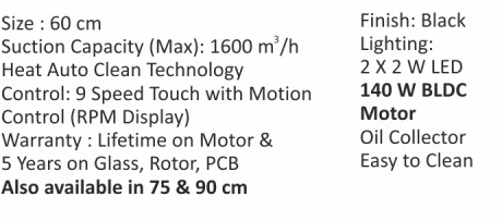 Original catalogue specifications for Elica PRO PLUS FL BLDC HAC LTW 60 MS NERO. Use the full-size link to enlarge, or contact the household team for an accessible specification sheet.