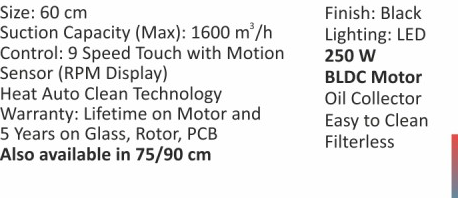 Original catalogue specifications for Elica BELLA FL T HOOD 60 BLDC HAC LTW MS NERO. Use the full-size link to enlarge, or contact the household team for an accessible specification sheet.