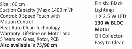 Original catalogue specifications for Elica KITTY FL 600 BLDC HAC LTW MS NERO. Use the full-size link to enlarge, or contact the household team for an accessible specification sheet.