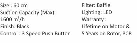 Original catalogue specifications for Elica SPT H4 60 BF LTW NERO. Use the full-size link to enlarge, or contact the household team for an accessible specification sheet.