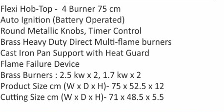 Original catalogue specifications for Elica FLEXI TC 475 LOTUS IND HD BRASS FFD. Use the full-size link to enlarge, or contact the household team for an accessible specification sheet.