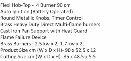 Original catalogue specifications for Elica FLEXI TC 490 LOTUS IND HD BRASS FFD. Use the full-size link to enlarge, or contact the household team for an accessible specification sheet.