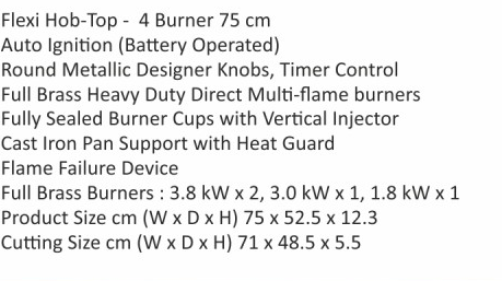 Original catalogue specifications for Elica FLEXI DFS TC FB 4B 75 DX FFD. Use the full-size link to enlarge, or contact the household team for an accessible specification sheet.