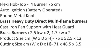 Original catalogue specifications for Elica CROWN FLEXI 475 LOTUS IND HD BRASS. Use the full-size link to enlarge, or contact the household team for an accessible specification sheet.