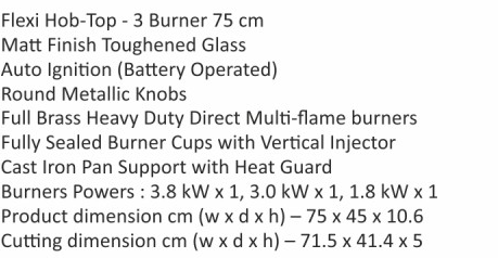 Original catalogue specifications for Elica MATT FLEXI DFS HE FB 3B 75 DX. Use the full-size link to enlarge, or contact the household team for an accessible specification sheet.