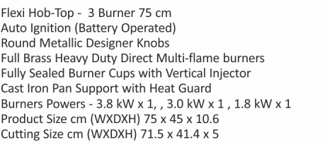 Original catalogue specifications for Elica FLEXI DFS FB 3B 75 DX. Use the full-size link to enlarge, or contact the household team for an accessible specification sheet.