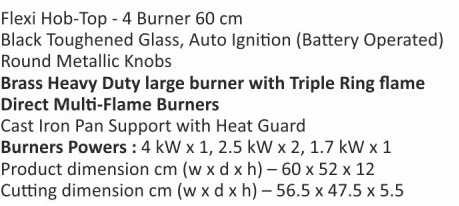 Original catalogue specifications for Elica FLEXI HEXA 460 LOTUS IND HD BRASS. Use the full-size link to enlarge, or contact the household team for an accessible specification sheet.