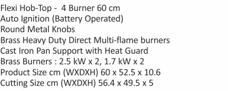 Original catalogue specifications for Elica FLEXI 460 LOTUS IND HD BRASS. Use the full-size link to enlarge, or contact the household team for an accessible specification sheet.