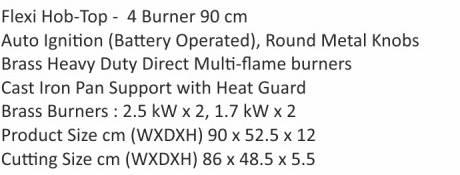 Original catalogue specifications for Elica FLEXI 491 LOTUS IND HD BRASS. Use the full-size link to enlarge, or contact the household team for an accessible specification sheet.