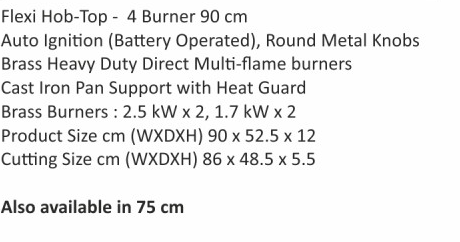 Original catalogue specifications for Elica FLEXI 490 LOTUS IND HD BRASS. Use the full-size link to enlarge, or contact the household team for an accessible specification sheet.
