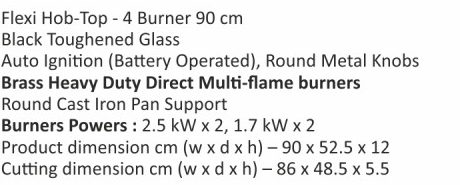 Original catalogue specifications for Elica RG FLEXI 491 LOTUS IND HD BRASS. Use the full-size link to enlarge, or contact the household team for an accessible specification sheet.