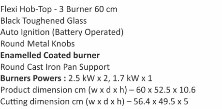 Original catalogue specifications for Elica RG FLEXI HCT 360 DX LOTUS BK. Use the full-size link to enlarge, or contact the household team for an accessible specification sheet.