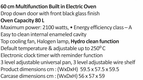 Original catalogue specifications for Elica EPBI 680 MMF. Use the full-size link to enlarge, or contact the household team for an accessible specification sheet.