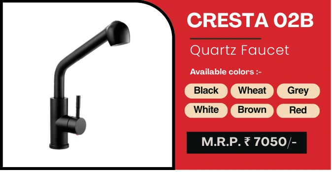 Original Futura faucet catalogue photograph, model description, finishes and prices for CRESTA 02B