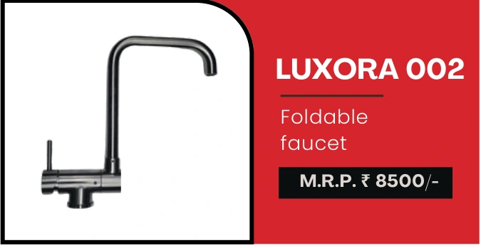 Original Futura faucet catalogue photograph, model description, finishes and prices for LUXORA 002