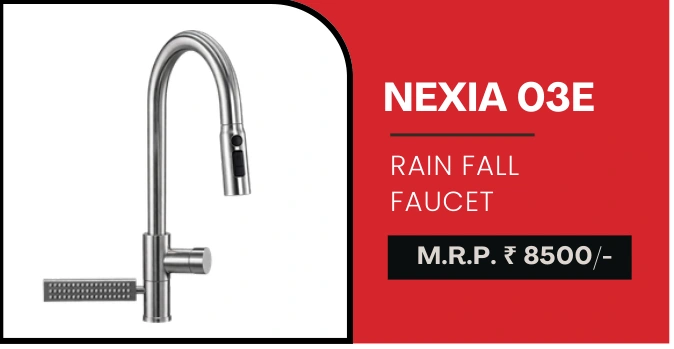 Original Futura faucet catalogue photograph, model description, finishes and prices for NEXIA 03E