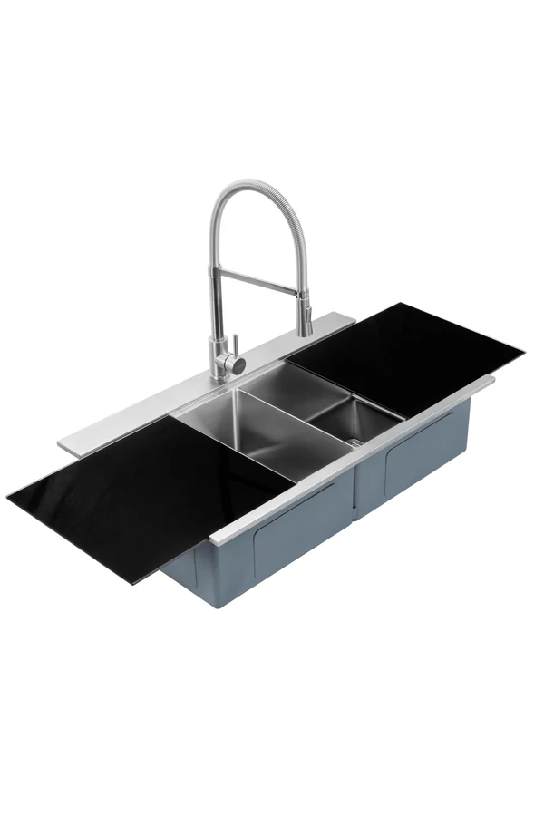 Futura FS3320 GS · Black product photograph representing sinks with lids