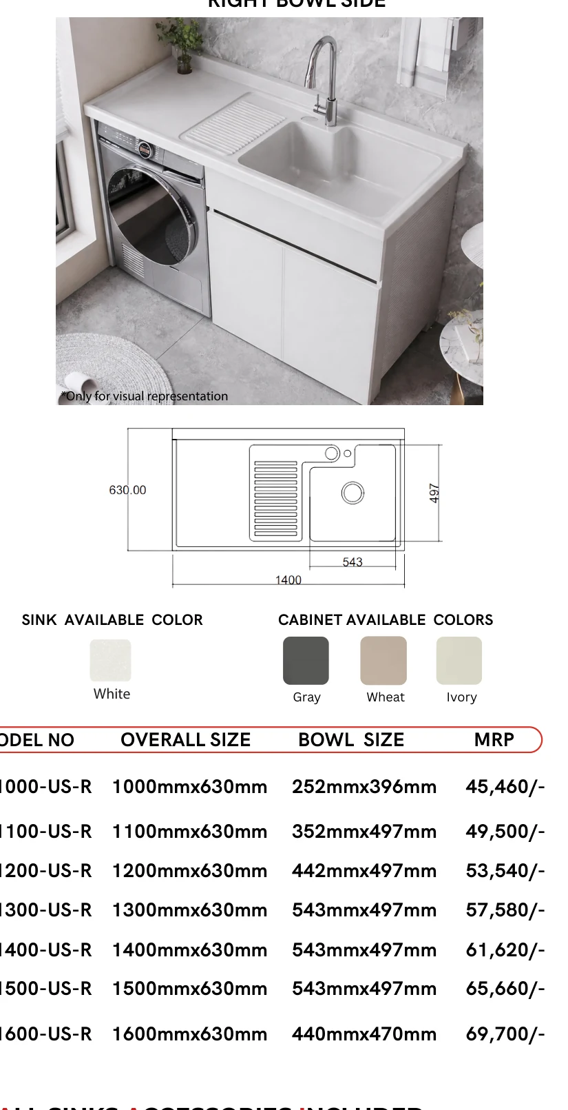 Original Futura catalogue specification table, dimensions and accessory details for FS 1000-US-R; key specifications are transcribed above