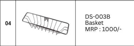 Original Futura catalogue specification table, dimensions and accessory details for DS-003B; key specifications are transcribed above