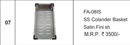 Original Futura catalogue specification table, dimensions and accessory details for FA-08IS; key specifications are transcribed above
