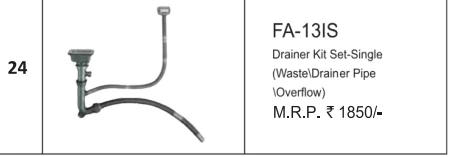 Original Futura catalogue specification table, dimensions and accessory details for FA-13IS; key specifications are transcribed above