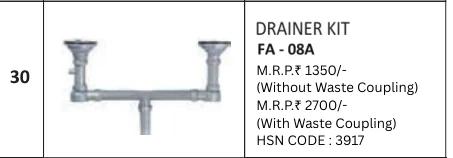 Original Futura catalogue specification table, dimensions and accessory details for FA-08A; key specifications are transcribed above