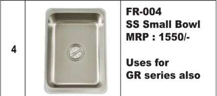 Original Futura catalogue specification table, dimensions and accessory details for FR-004; key specifications are transcribed above