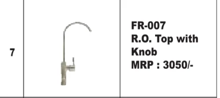 Original Futura catalogue specification table, dimensions and accessory details for FR-007; key specifications are transcribed above