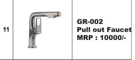 Original Futura catalogue specification table, dimensions and accessory details for GR-002; key specifications are transcribed above